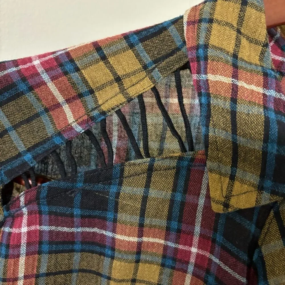 Free People Multicolor Plaid Button Down Shirt - Picture 2 of 5